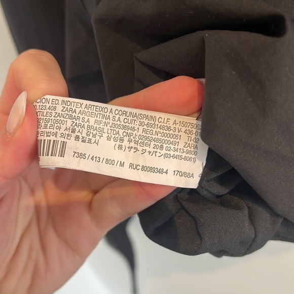 ZARA DRAPED ONE SHOULDER POPLIN TOP SIZE M - Picture 4 of 4